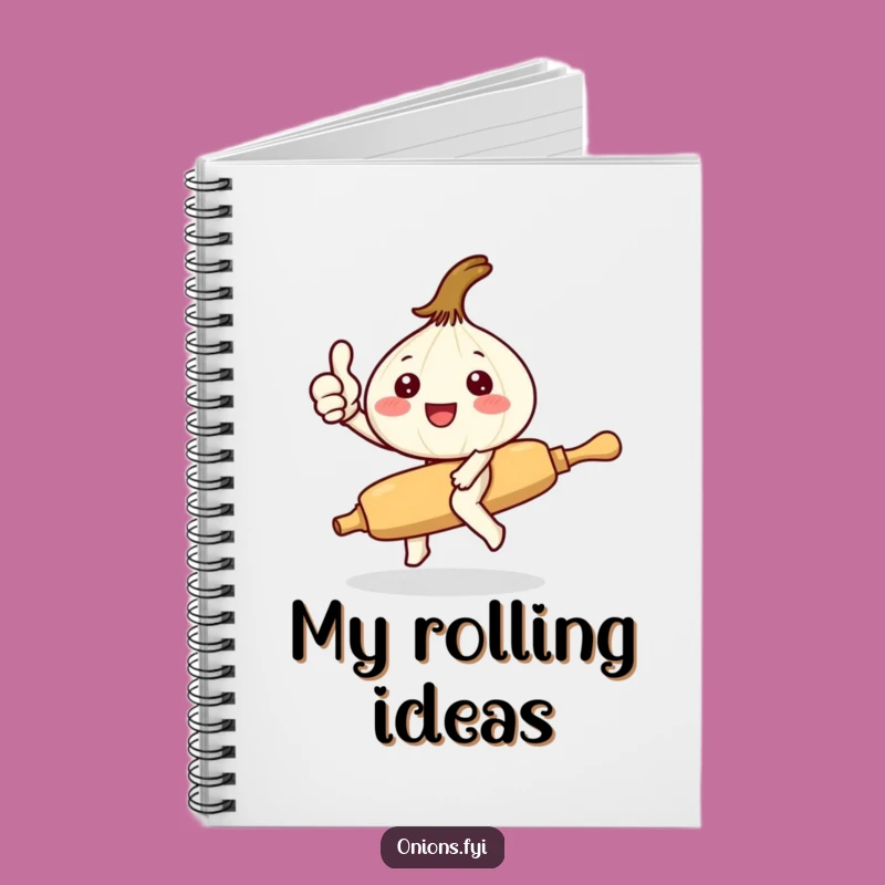 Funny Kawaii Onion Notebook: Cute Onion Rolling Pin Journal Hilarious Gift