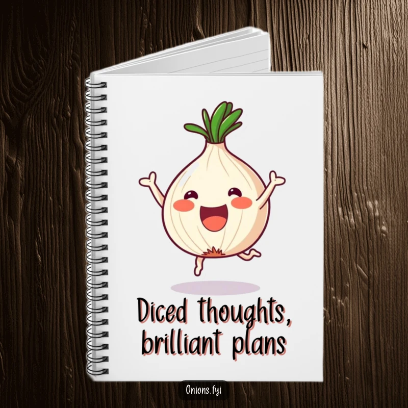Funny Onion Notebook: A kawaii onion rejoices in its fun shapes, inspiring funny notes and culinary creativity.