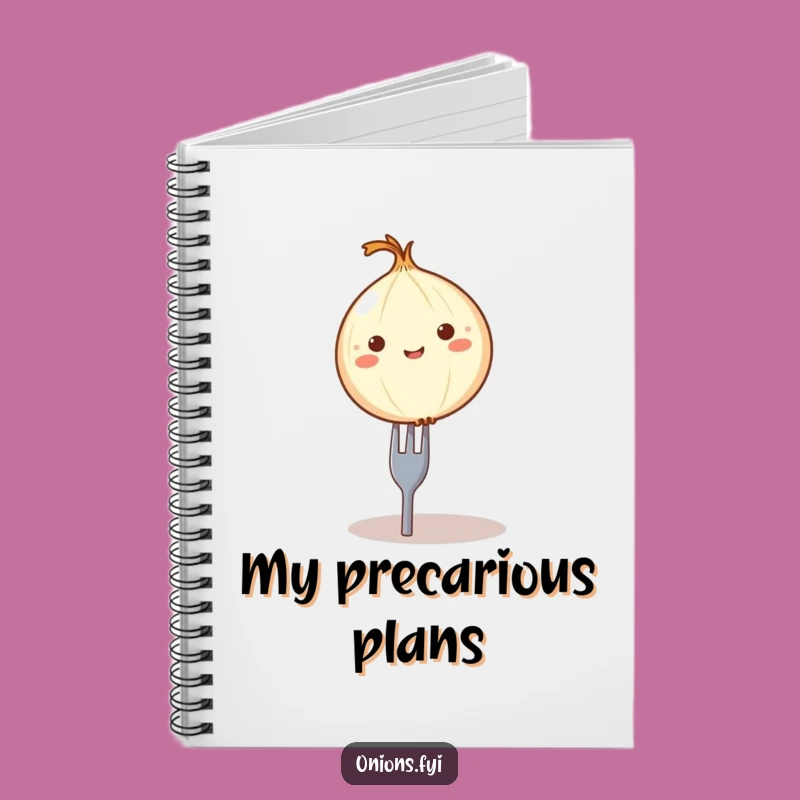 Funny Onion on Fork Notebook - Jot Down Your Foodie Thoughts & Jokes