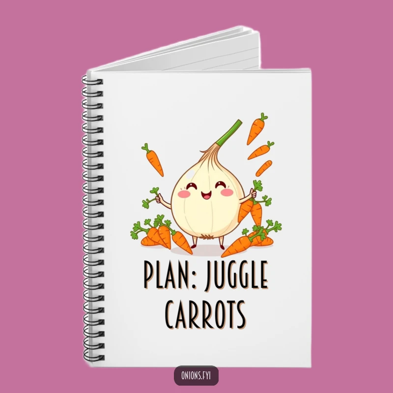Funny Kawaii Onion Juggling Notebook - Jot Down Ideas with Glee-filled Fun