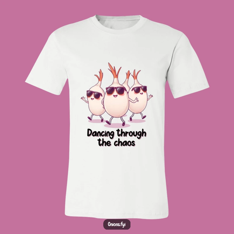 Funny Onion Sunglasses T-Shirt - Dancing Veggie Party, Best Funny Gift Tee!