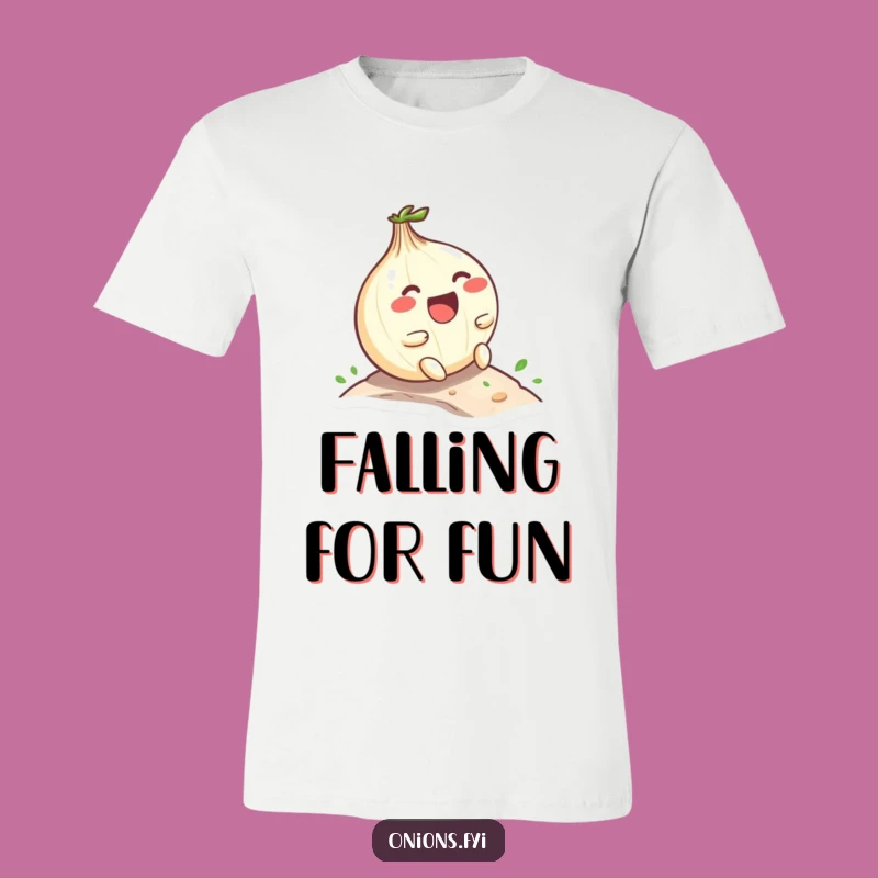 Funny Kawaii Onion T-Shirt: Hilarious Laughing Onion Roll Down Hill Gift
