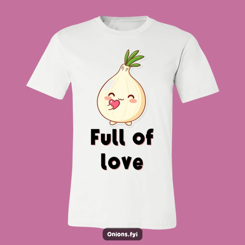 Funny Kawaii Onion Heart T-Shirt: Cute Loving Onion Tee Gift
