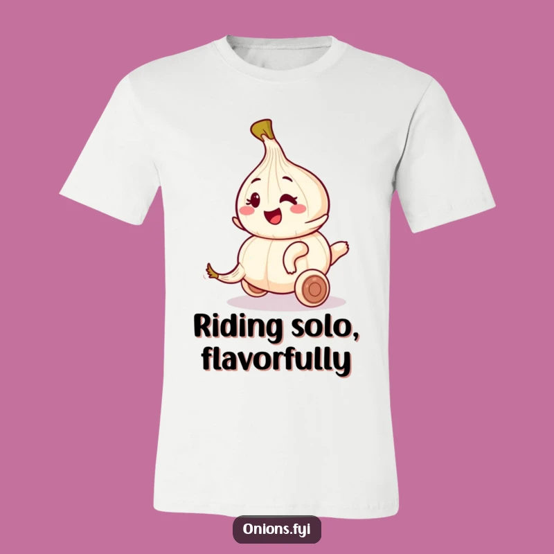Funny Onion Garlic Ride T-Shirt: Wink & Roll Funny Gift!