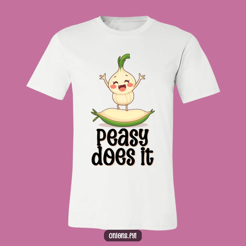 Funny Onion Pea Rider Tee: Hilarious Balancing Act Shirt