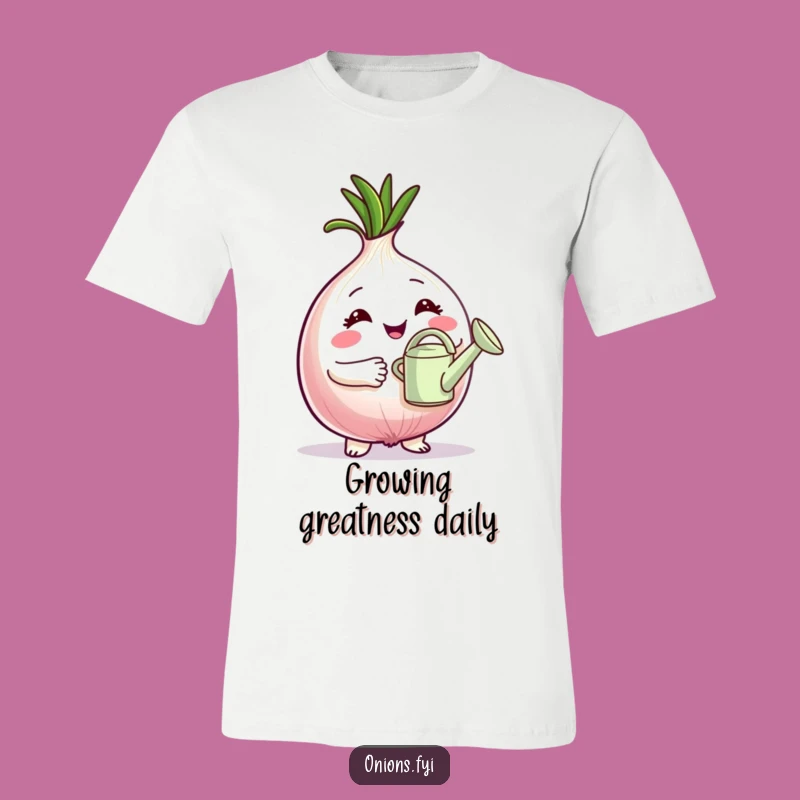 Funny Proud Gardener Tee: Onion Plant Care Humor, Ideal for Gardeners!