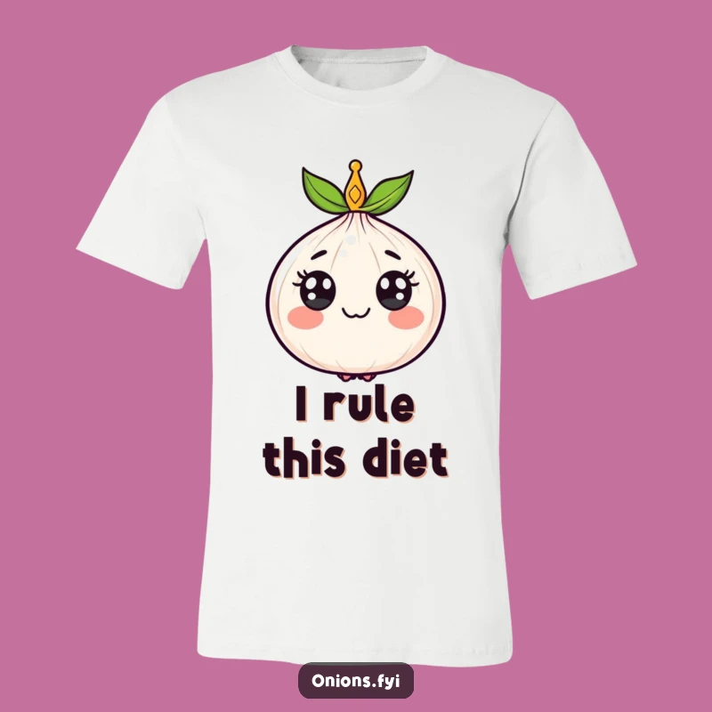Funny Crowned Onion T-Shirt: Wear Your Regal Veggie Humor with Pride