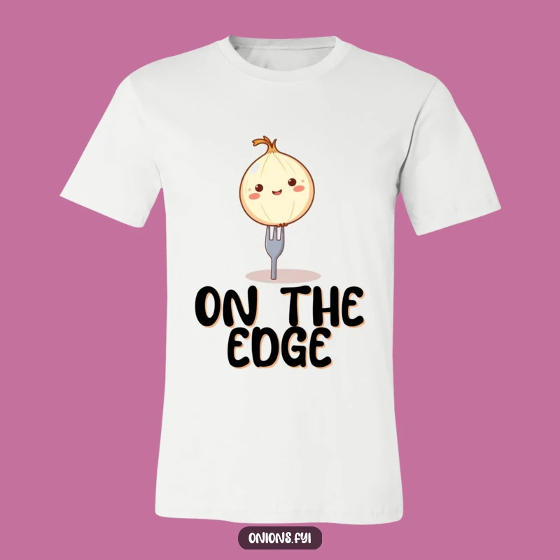 Funny Onion on Fork T-Shirt - Comedic Foodie Apparel for Laughs