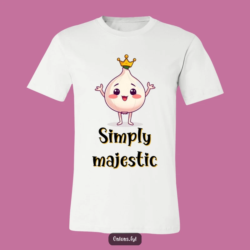 Funny Crowned Onion T-Shirt: Majestic Pose Tee, Quirky Foodie Gift