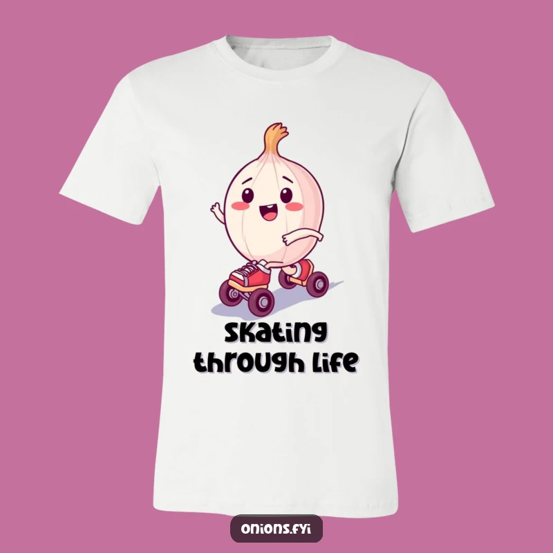 Funny Roller Skating Onion T-Shirt: Happy Zoom Tee, Skater Gift