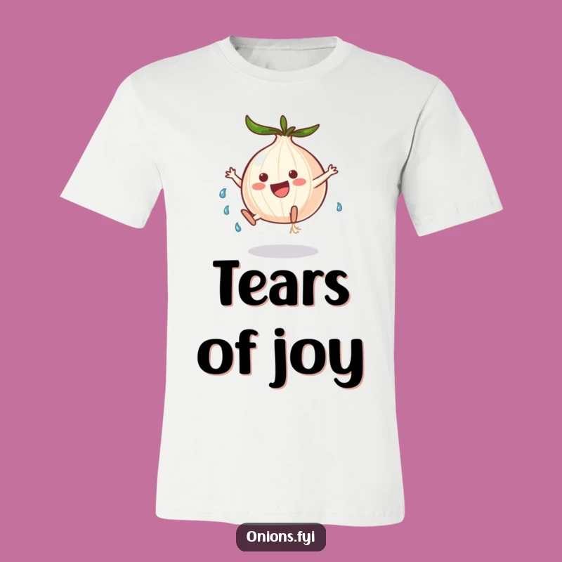 Funny Cartwheeling Onion Tee: Hilarious Tears of Joy Shirt