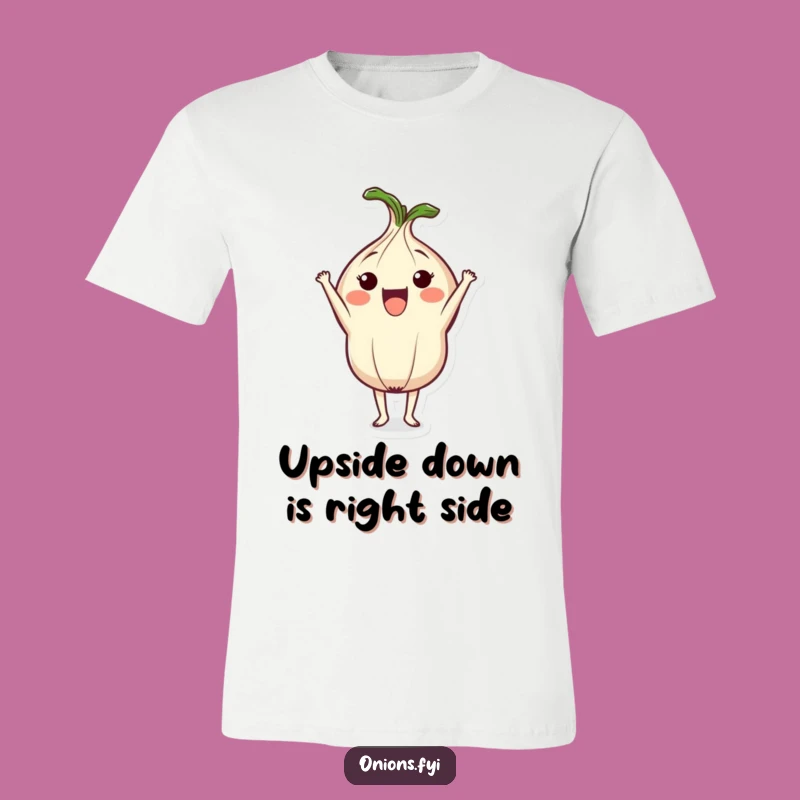Funny Onion Headstand T-Shirt: Comical Veggie Yoga Tee for a Laugh
