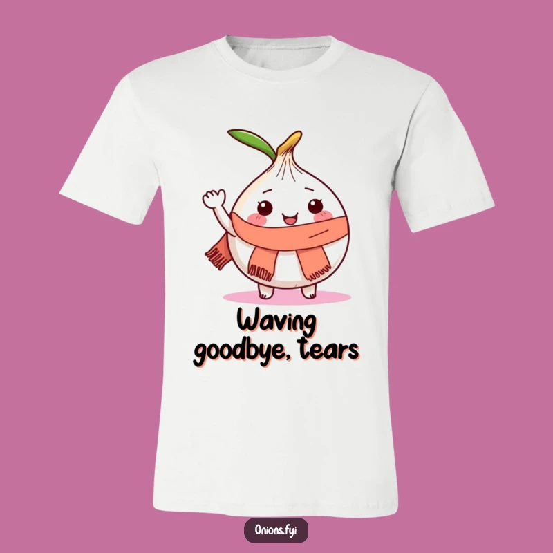 Funny Onion T-Shirt: Joyful Waving Vegetable Humor Apparel