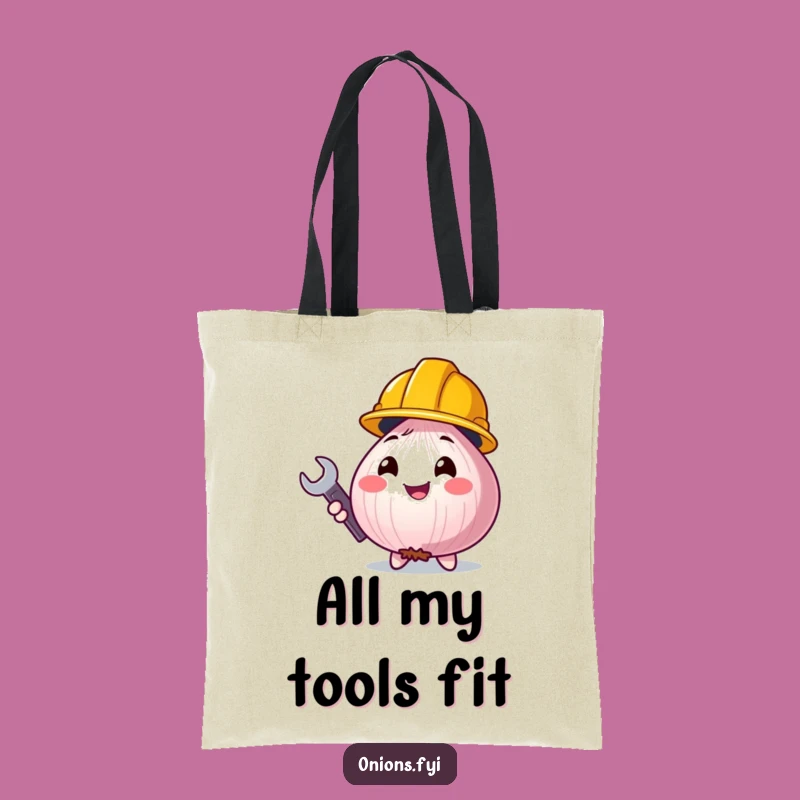 Funny Construction Onion Tote Bag: Carry Your Laughs & Tools