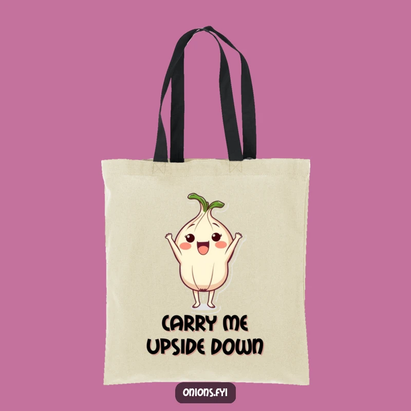 Funny Onion Headstand Tote Bag: Carry Your Laughs with Veggie Style
