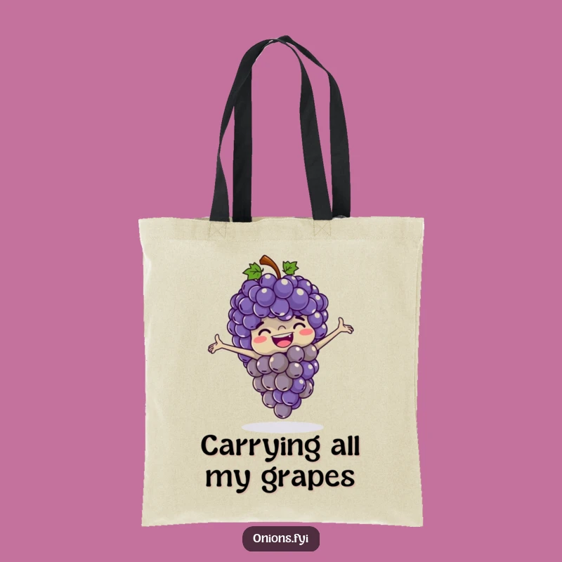 Funny Grapes Leapfrog Tote Bag - Stylish & Hilarious Carry-all for Fruit Fans