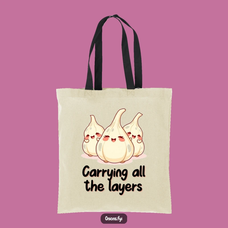 Funny Onion Hide-and-Seek Tote Bag: Giggling Veggies, Perfect Grocery Hauler