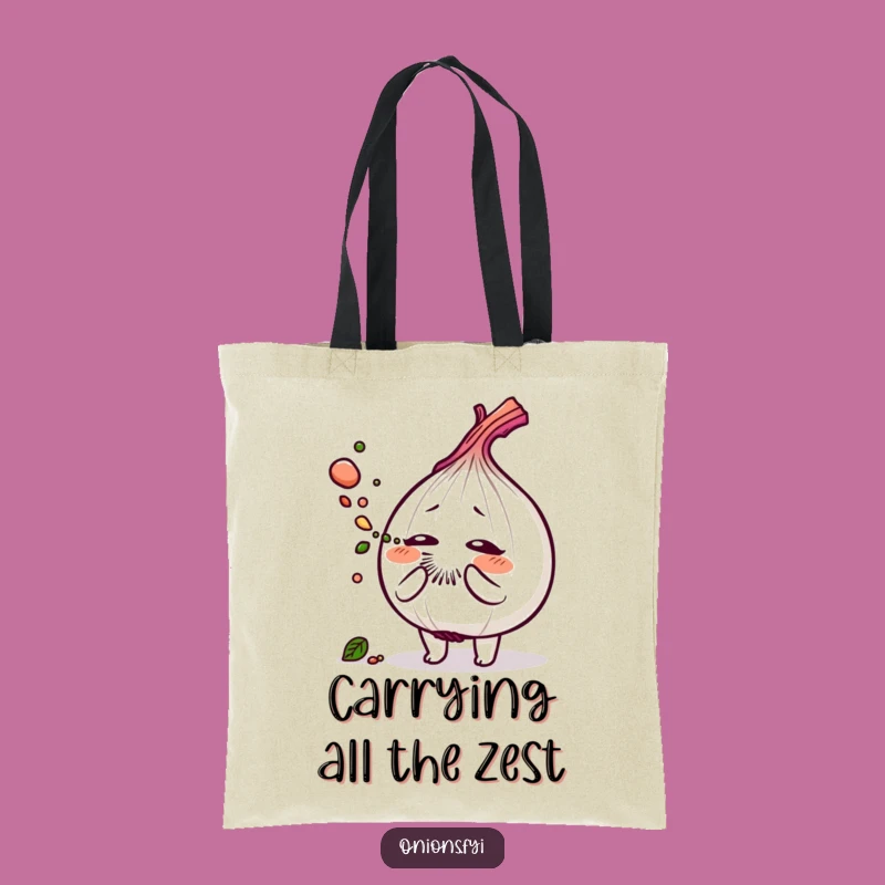 Funny Onion Sneeze Tote Bag: Carry Savory Herb Dust Everywhere!