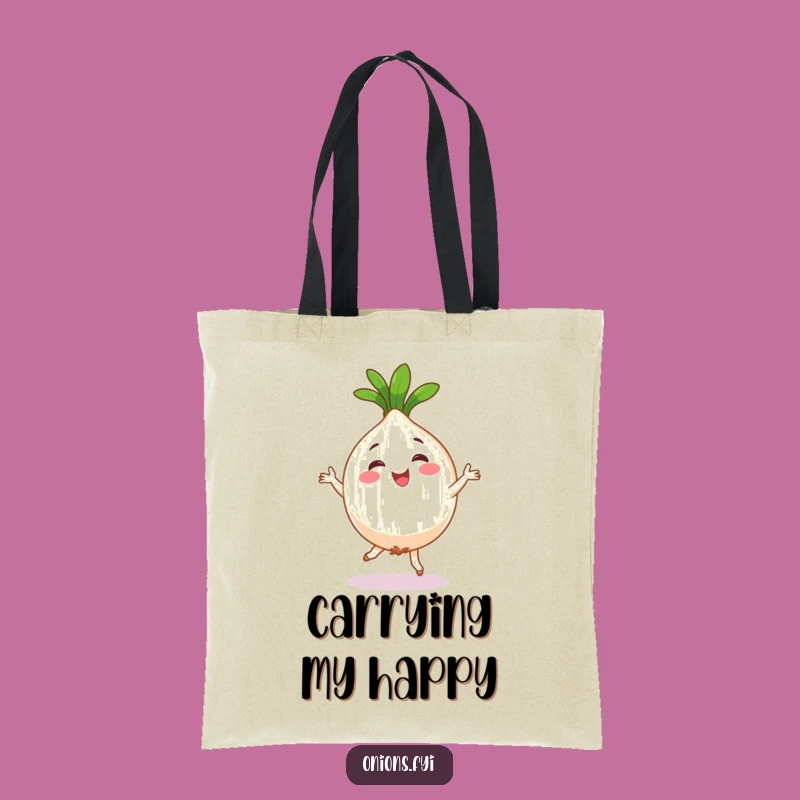 Funny Happy Onion Jig Tote Bag - Hilarious Vegetable Accessory