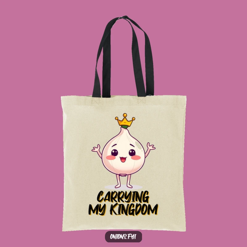 Funny Regal Tote Bag: Crowned Onion Accessory, Majestic Gift