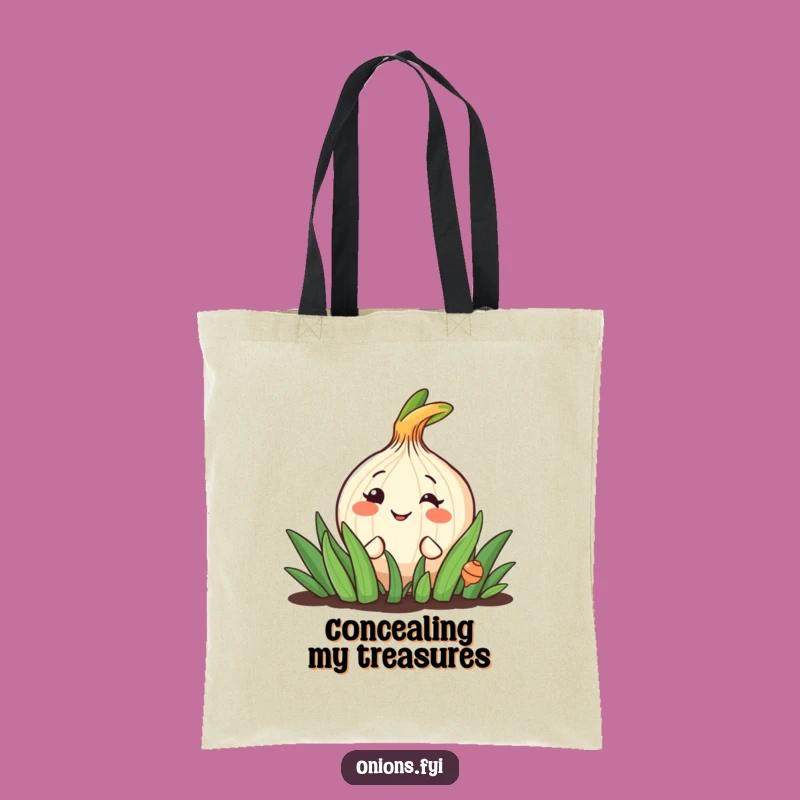 Funny Peeking Onion Tote Bag: Garden Grin Style Funny Gift!