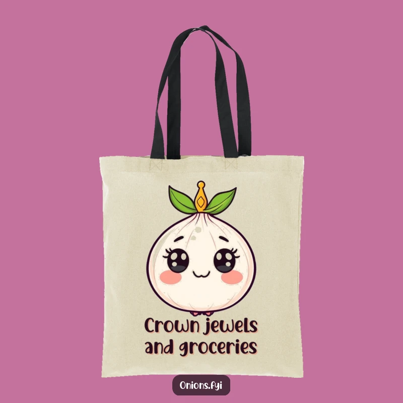 Funny Crowned Onion Tote Bag: Carry Your Royal Laughs in Style