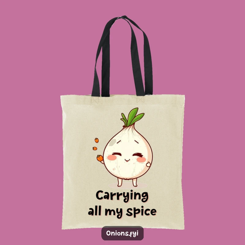 Funny Juggling Onion Tote Bag: Carry Your Spice & Goods