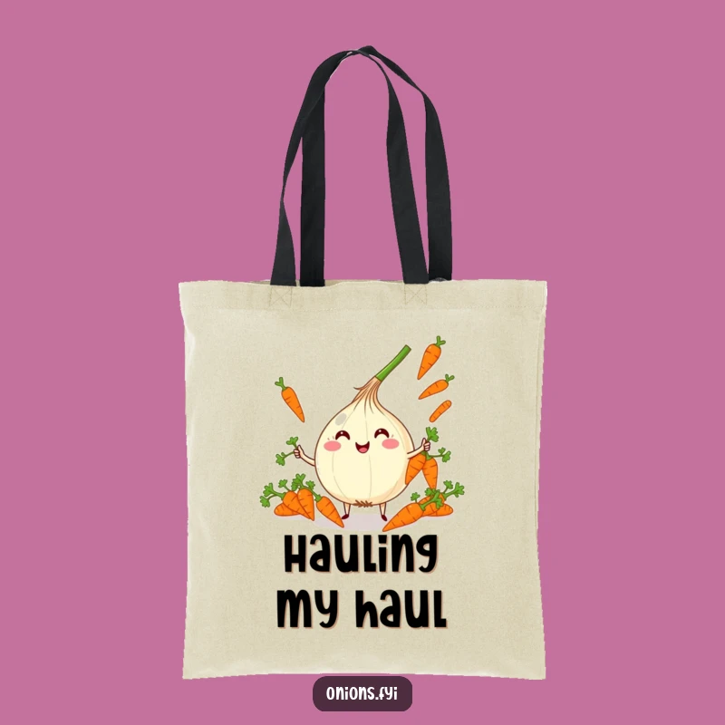 Funny Kawaii Onion Juggling Tote Bag - Carry Your Glee and Carrots Anywhere