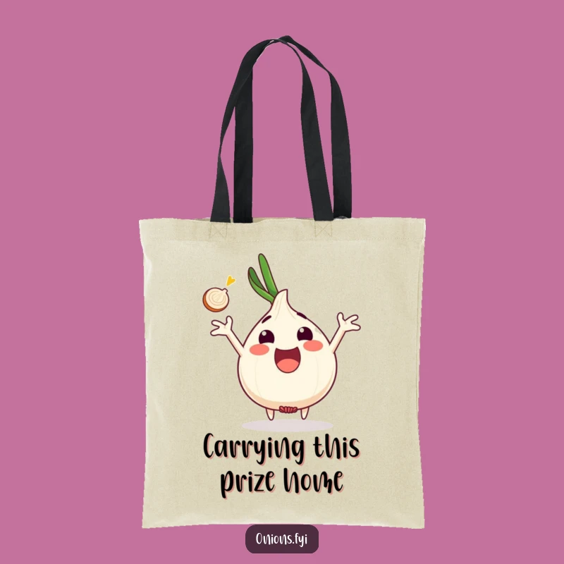 Funny Onion Catch Tote Bag - Slice of Fun Carryall, Unique Funny Gift!