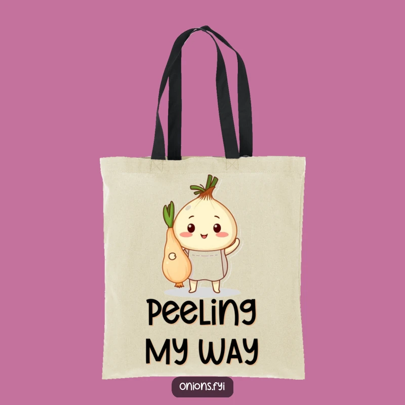 Funny Onion Chef Tote Bag: Proudly Peeled Veggies, Perfect Grocery Hauler