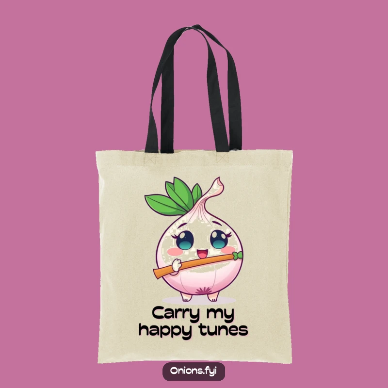 Funny Onion Flute Tote Bag: Carry Your Tunes, A Melodious Accessory for Fun