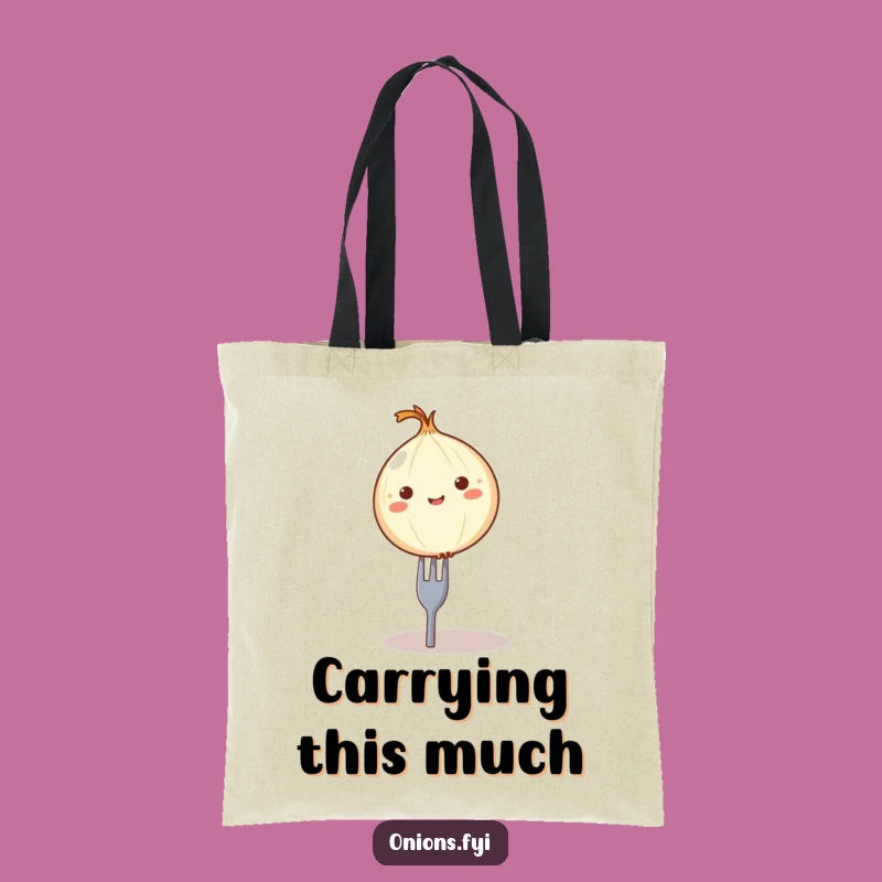 Funny Onion on Fork Tote Bag - Carry Your Food Humor Everywhere