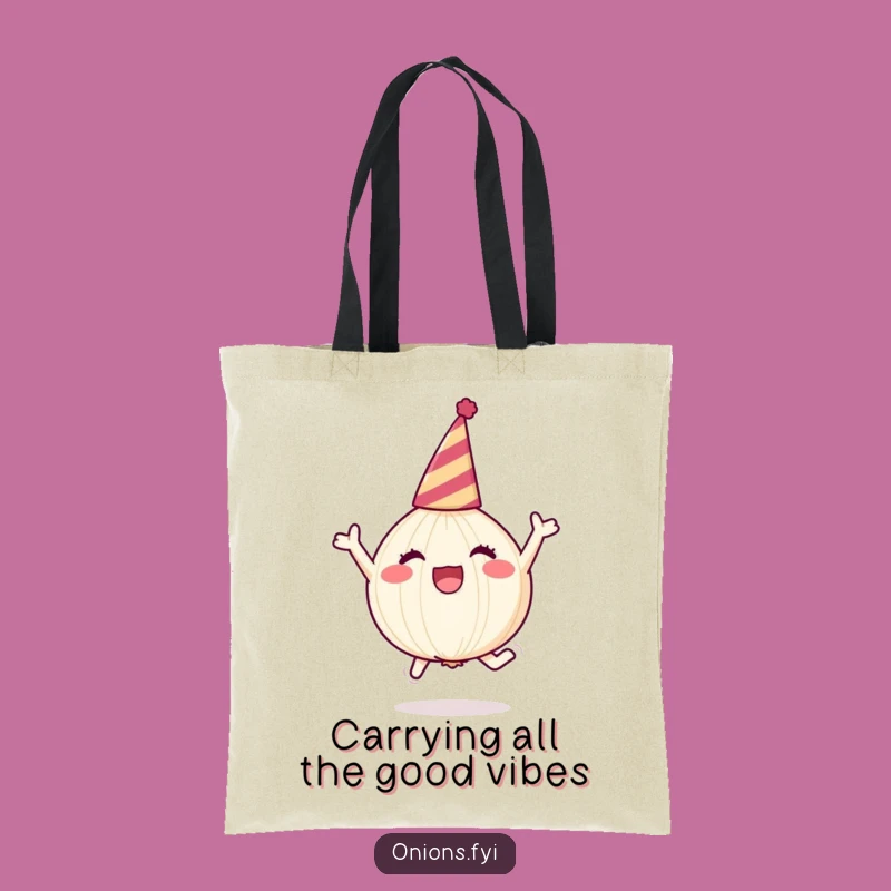 Funny Onion Party Tote Bag - Joyful Veggie Carryall, Unique Funny Gift!