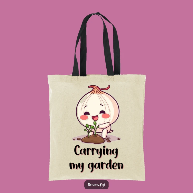 Funny Onion Planting Tote Bag: Gardener's Carry-all, Thoughtful Gift