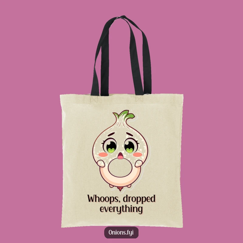 Funny Onion Ring Tote Bag - Oops Moment Carryall, Unique Funny Gift!
