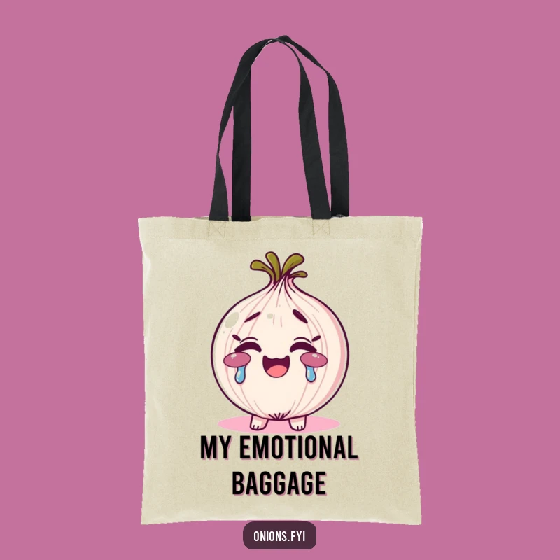 Funny Rainbow Tears Onion Tote Bag - Carry Your Colorful Emotions with Joy