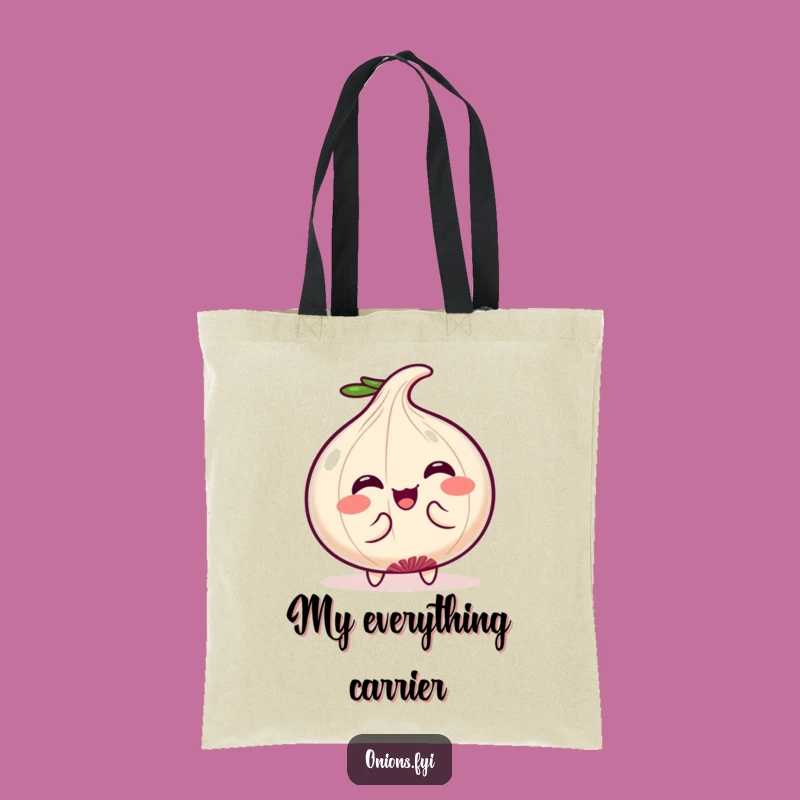Funny Wiggle Onion Tote Bag: Kawaii Humor, Great for Cute Errands!