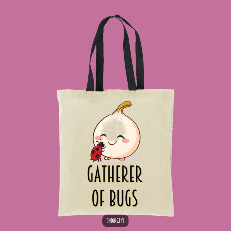 Funny Curious Onion Ladybug Tote Bag - Carry Your Love for Nature