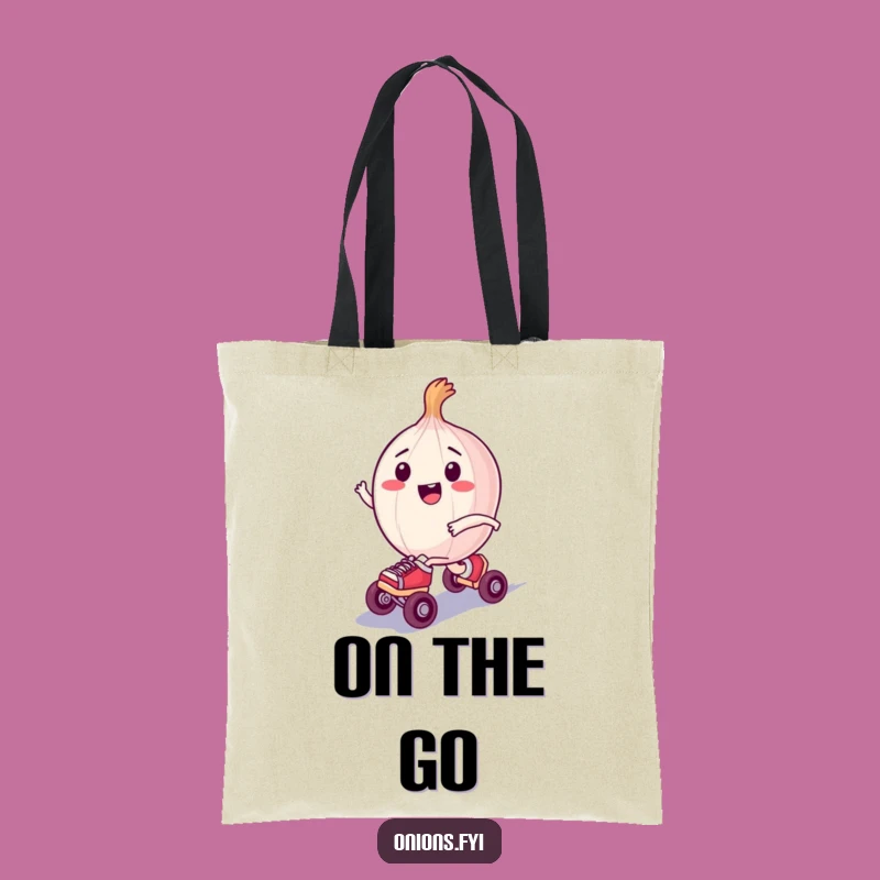 Funny Skating Tote Bag: Zooming Onion Accessory, Roller Accessory Gift
