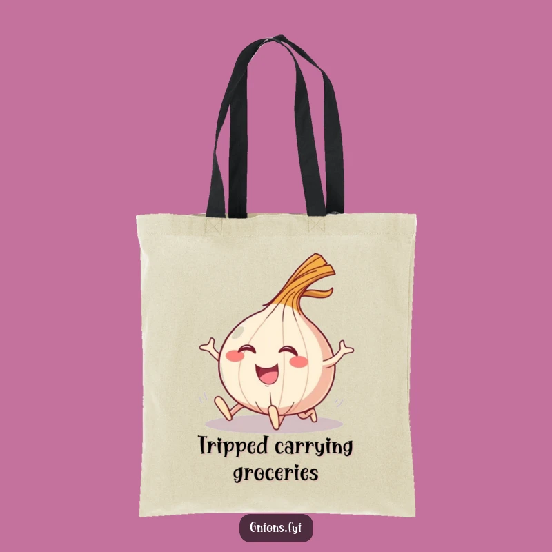 Funny Tripping Onion Tote Bag: Carry Your Comical Recovery